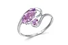 Кольцо из белого золота с 2 аметистами