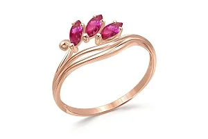 Кольцо из красного золота с 3 рубинами