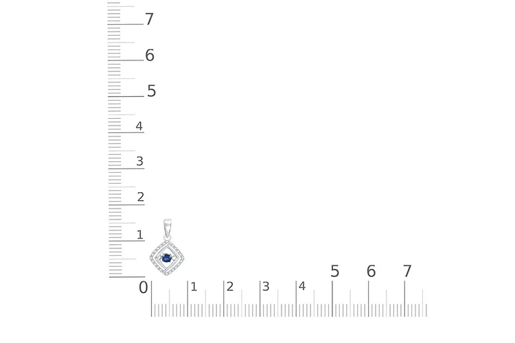 Подвеска Квадрат из белого золота с 23 фианитами
