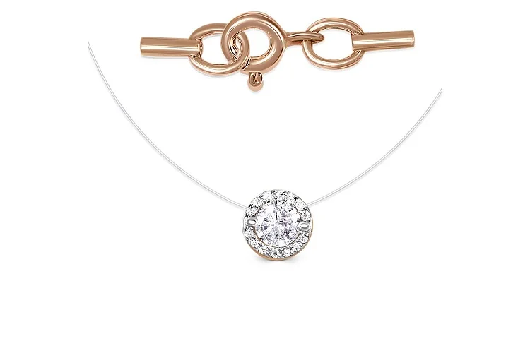 Колье из красного золота с 15 фианитами