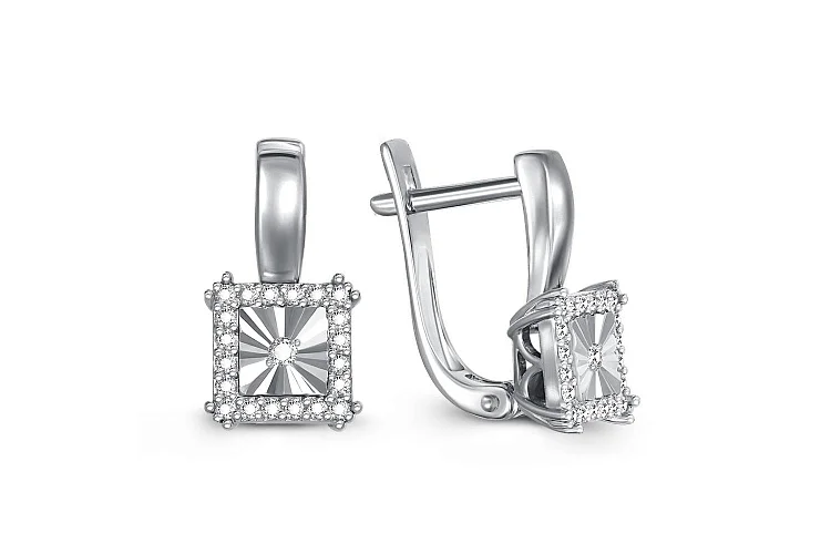 Серьги из белого золота с 42 бриллиантами