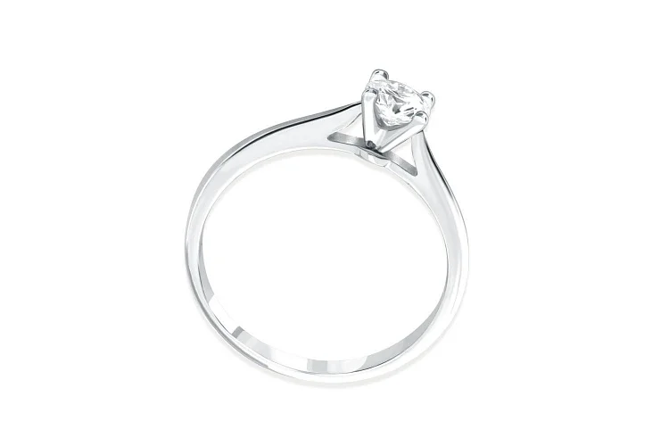 Кольцо из белого золота с выращенным бриллиантом