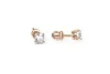 Серьги-пусеты из красного золота с 2 кристаллами swarovski