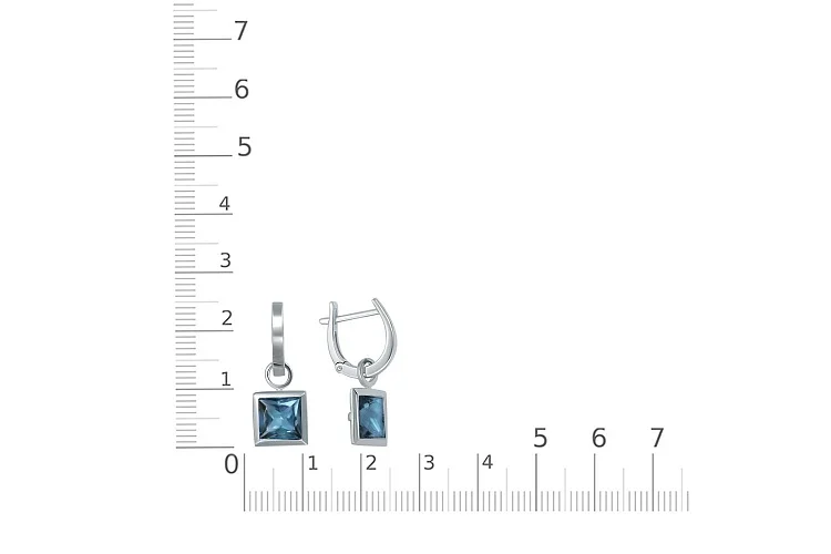 Серьги-трансформеры из белого золота с 2 топазами лондон