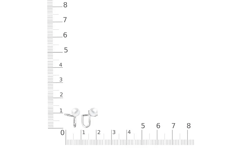 Серьги-пусеты из белого золота с 2 жемчужинами