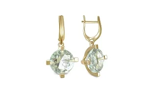 Серьги из жёлтого золота с 2 аметистами