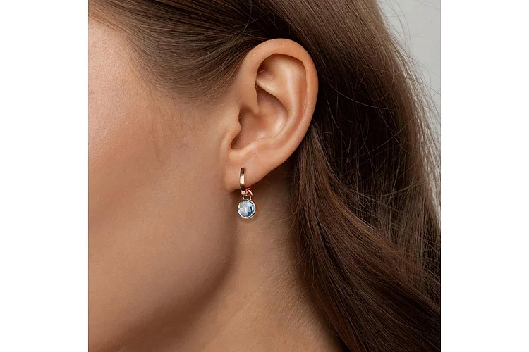 Подвеска серёг-трансформеров из красного золота с топазом swiss