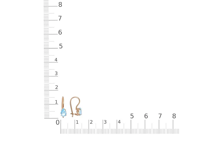 Детские серьги из красного золота с 2 топазами sky
