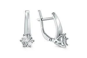 Серьги из белого золота с 2 бриллиантами
