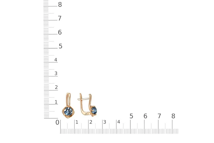 Серьги Цветы из красного золота с 2 топазами лондон