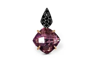 Подвеска из красного золота с ситаллом и 14 фианитами