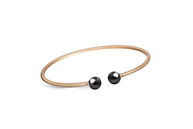 Браслет из красного золота с 2 жемчужинами