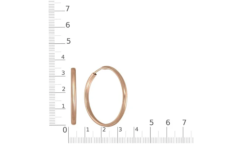 Серьги-конго из красного золота без вставок