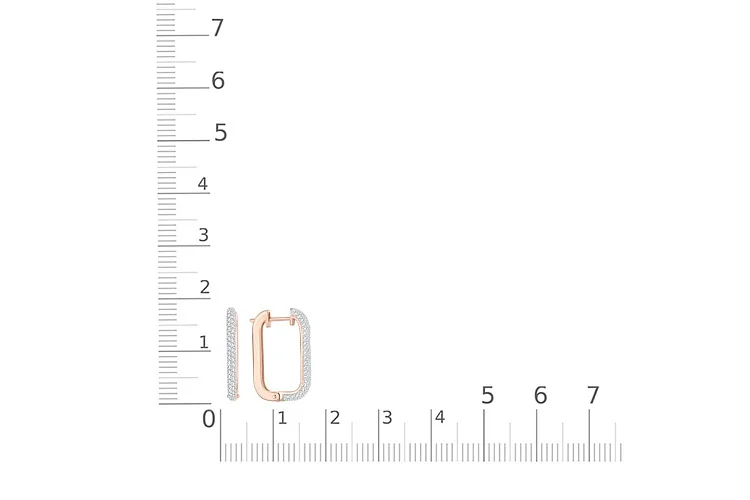Серьги из красного золота с 186 фианитами