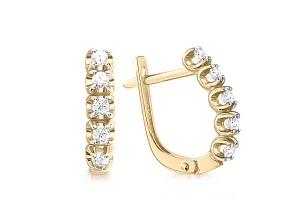 Серьги Дорожки из жёлтого золота с 10 муассанитами