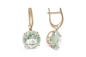 Серьги из красного золота с 2 аметистами