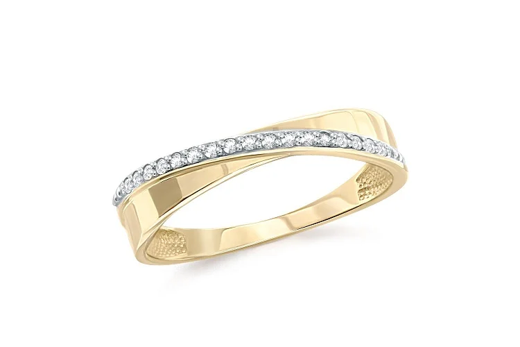 Кольцо Дорожка из жёлтого золота с 17 фианитами