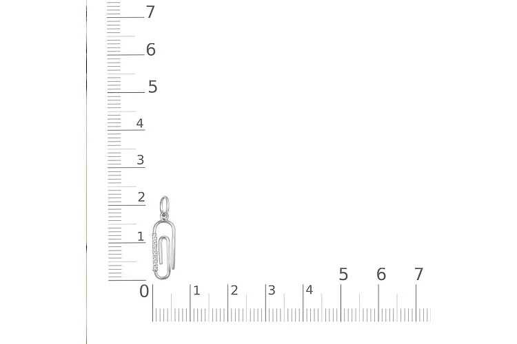 Подвеска Скрепка из белого золота с 8 фианитами