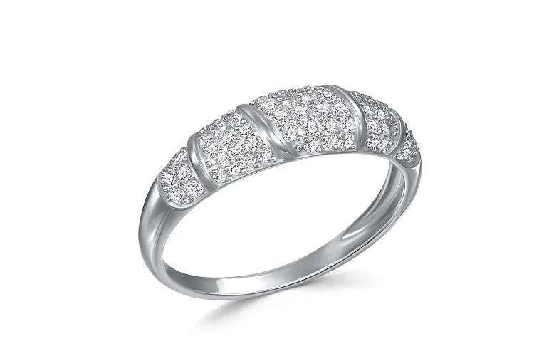 Кольцо из белого золота с 70 бриллиантами