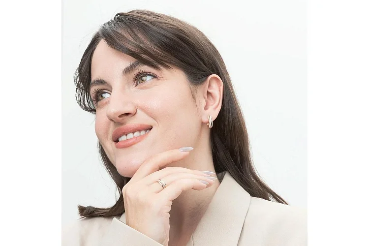 Кольцо Дорожка из красного золота с 12 бриллиантами