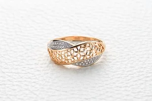 Кольцо Дорожка из красного золота с 30 фианитами