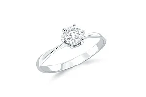 Кольцо Малинка из белого золота с 9 муассанитами