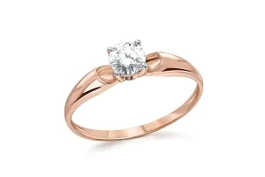 Кольцо из красного золота с фианитом