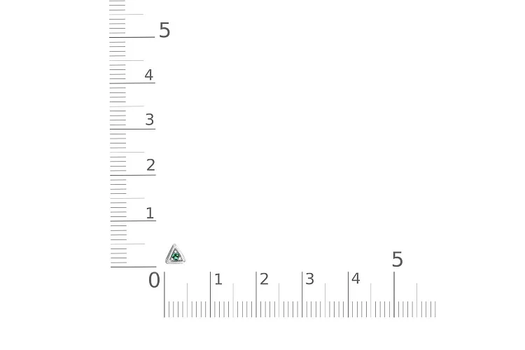 Подвеска Треугольник из белого золота с изумрудом