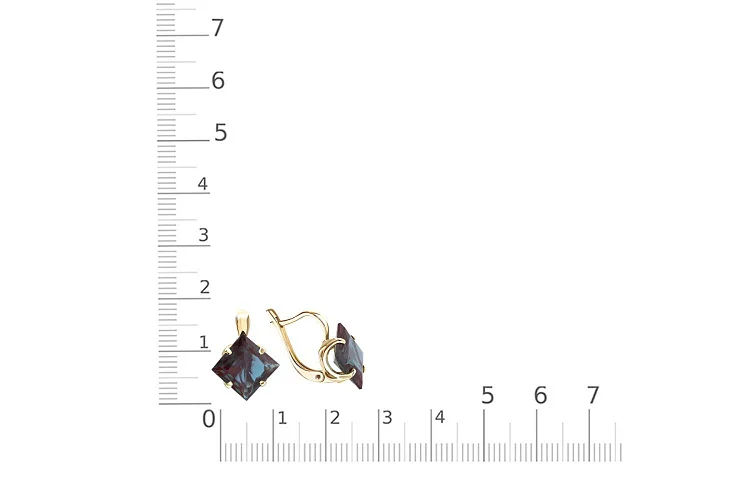 Серьги из жёлтого золота с 2 александритами