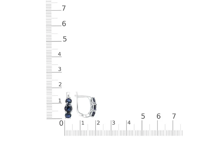 Серьги из белого золота с 6 корундами