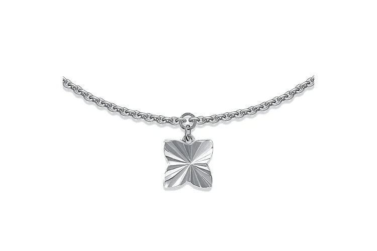 Колье Клевер из белого золота без вставок