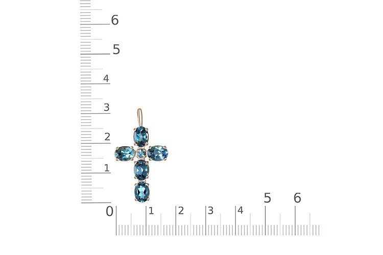 Крест из красного золота с 6 топазами лондон