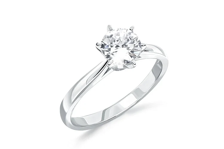 Кольцо из белого золота с фианитом