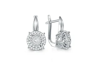 Серьги из белого золота с 50 бриллиантами
