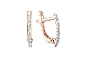 Серьги Дорожки из красного золота с 18 бриллиантами