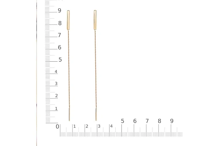 Серьги-продёвки из красного золота без вставок