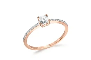 Кольцо из красного золота с 19 фианитами