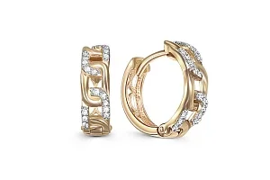 Серьги из жёлтого золота с 36 фианитами