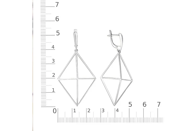 Серьги из белого золота без вставок