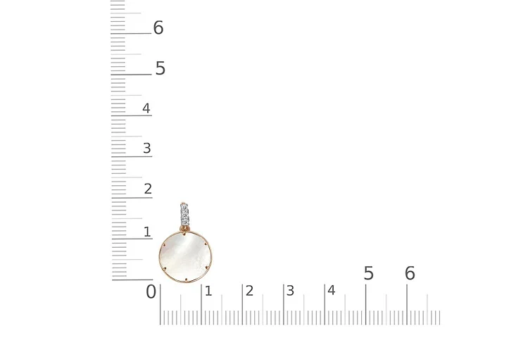 Подвеска из красного золота с перламутром и 3 фианитами
