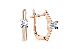 Серьги из красного золота с 2 бриллиантами