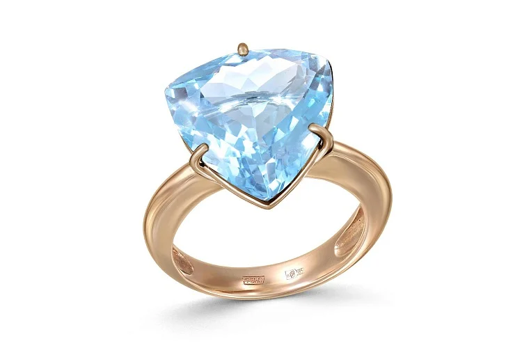 Кольцо из красного золота с топазом sky