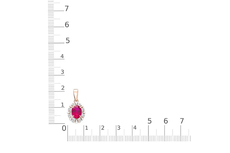 Подвеска из красного золота с корундом и 24 бриллиантами