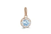 Подвеска из красного золота с топазом sky и 8 фианитами