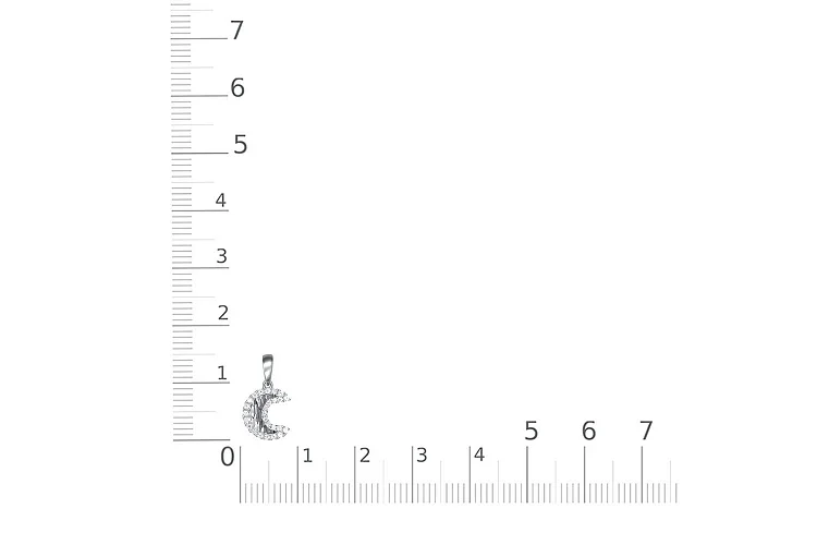 Подвеска Месяц из белого золота с 26 фианитами