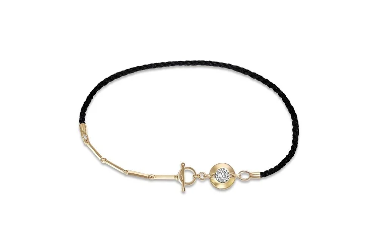 Браслет из жёлтого золота с фианитом