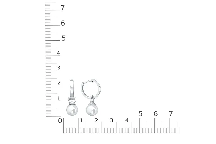 Серьги-трансформеры из белого золота с 2 жемчужинами