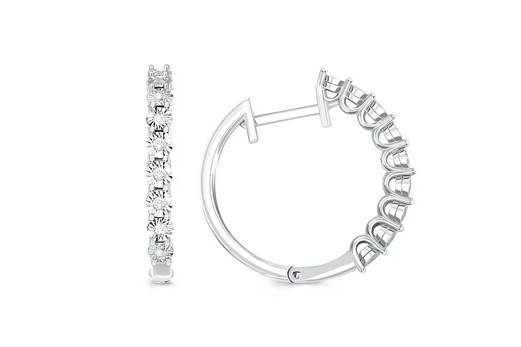 Серьги Дорожки из белого золота с 18 бриллиантами