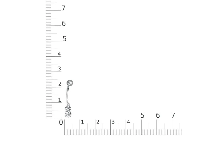 Пирсинг Сердце из белого золота с фианитом