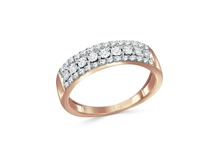 Кольцо Дорожка из красного золота с 37 бриллиантами